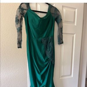 Green lace gown